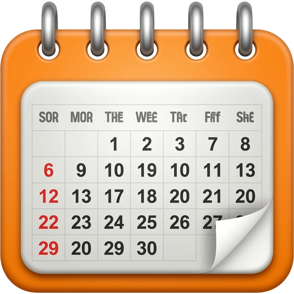 orange spiral calendar emoji