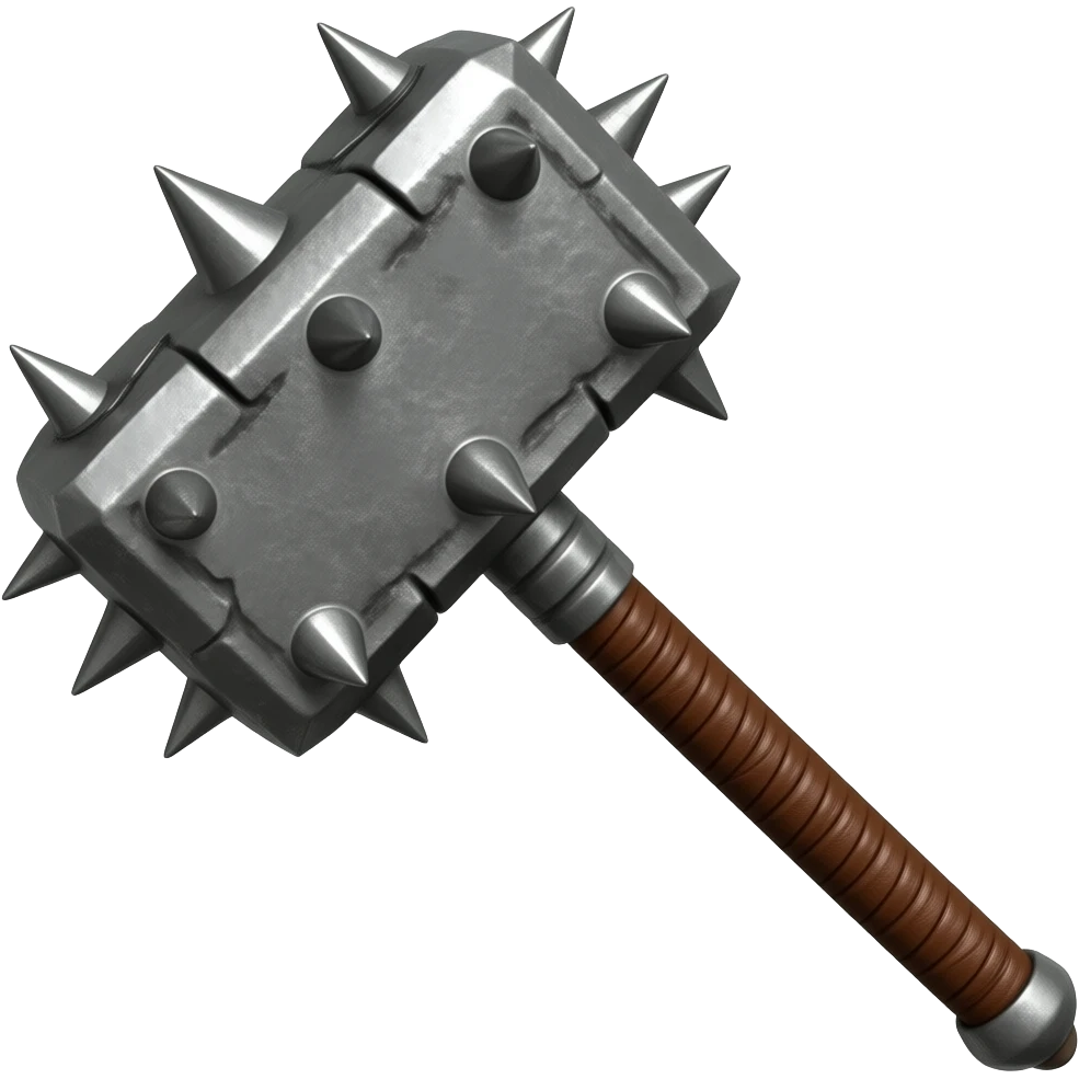 Spiked mace 3d free real looking ancint iconic usable anywhere in emoji format emoji