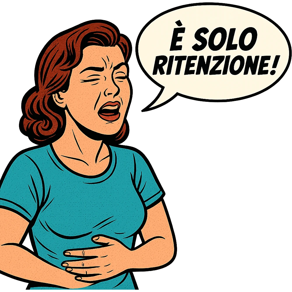 DONNA CHE DICE IN UN FUMETTO ALLA SUA DESTRA: "è SOLO RITENZIONE!" emoji