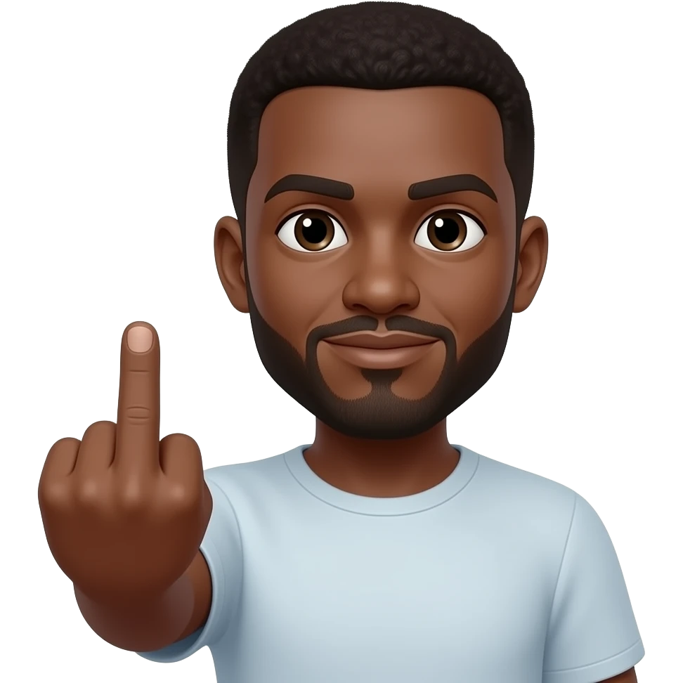 Black emoji Man middle finger emoji