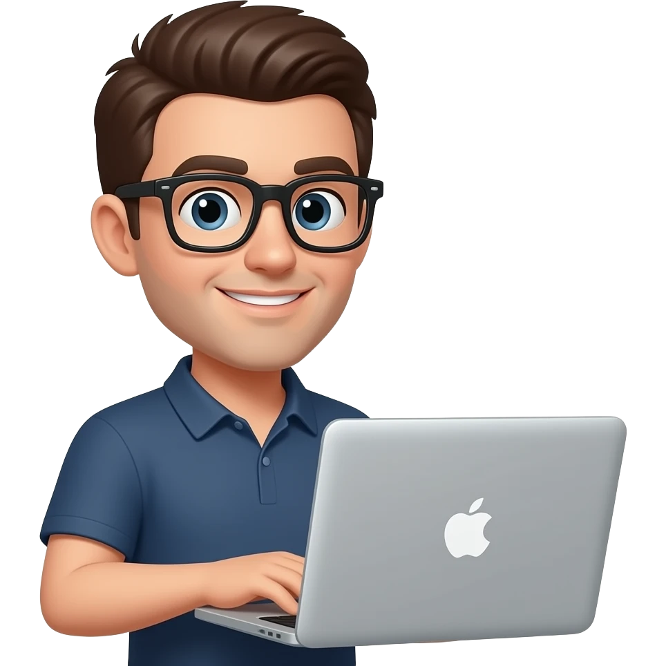 남성 맥북 사용중 IT 개발자 이모지 emoji