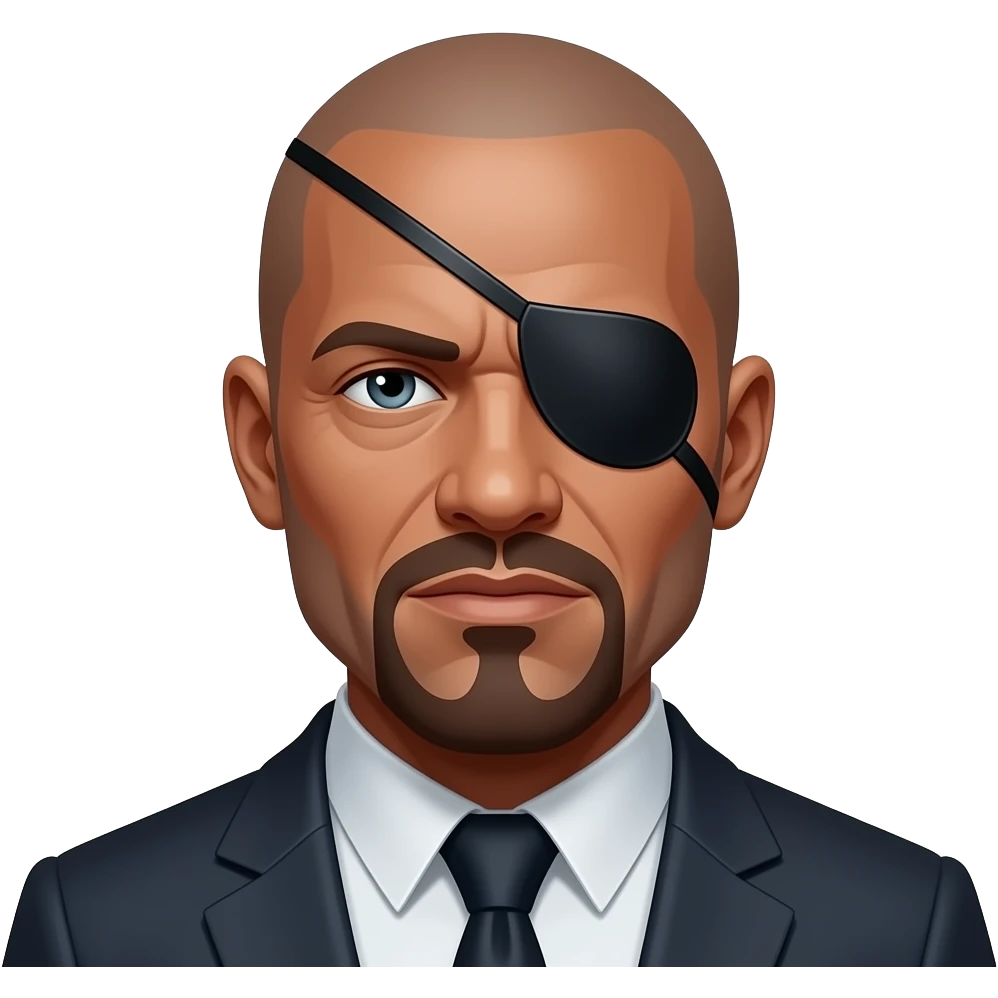 Nick Fury Marvel black eye patch one eye only emoji