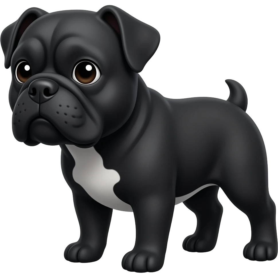 A cold little black bulldog emoji