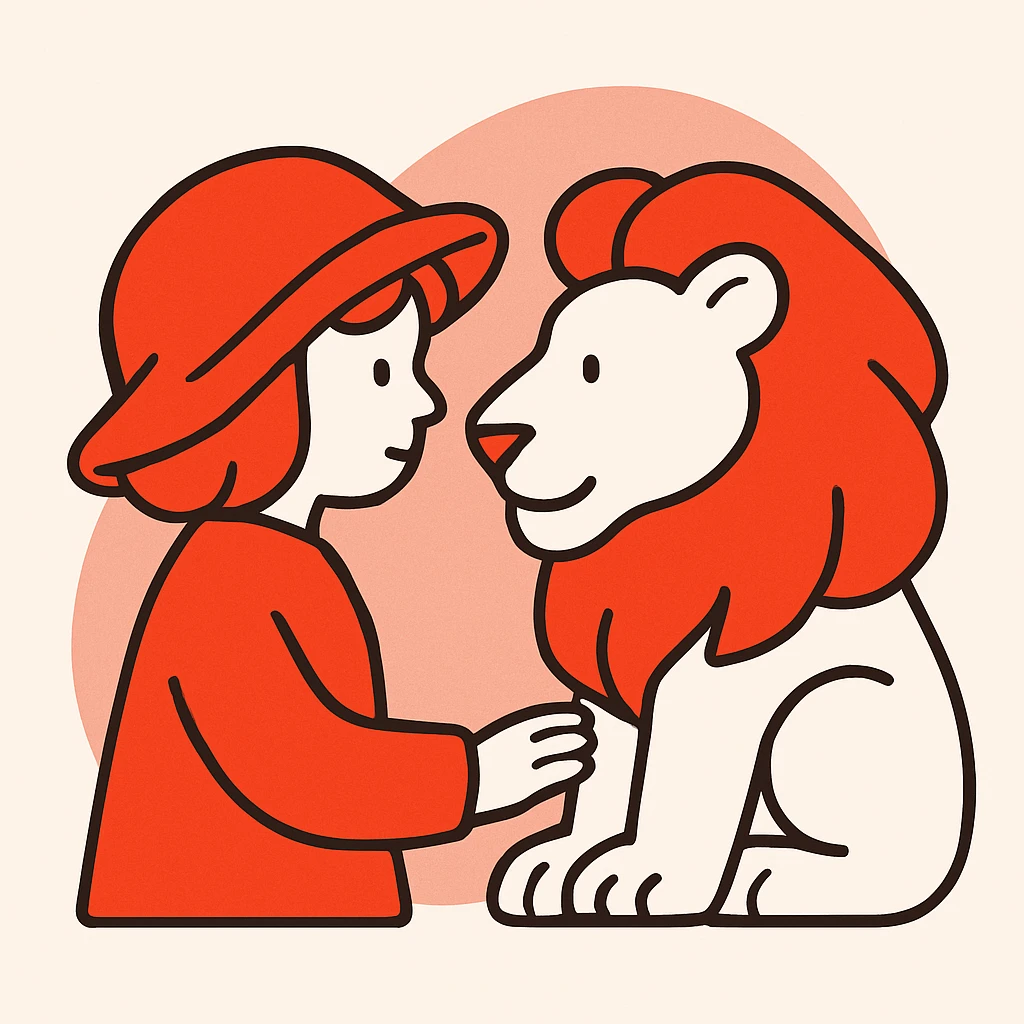 Sophie hat lion emoji