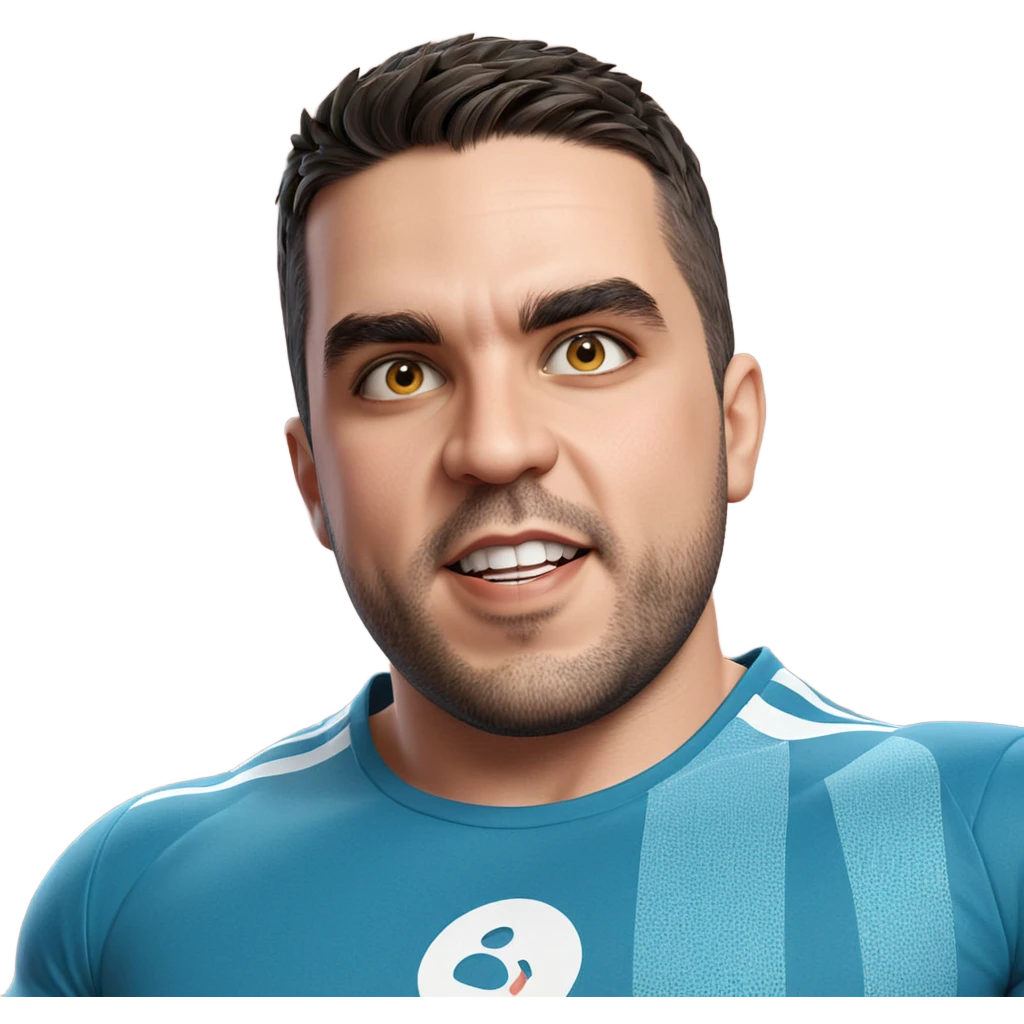 muscular male with short hair emoji