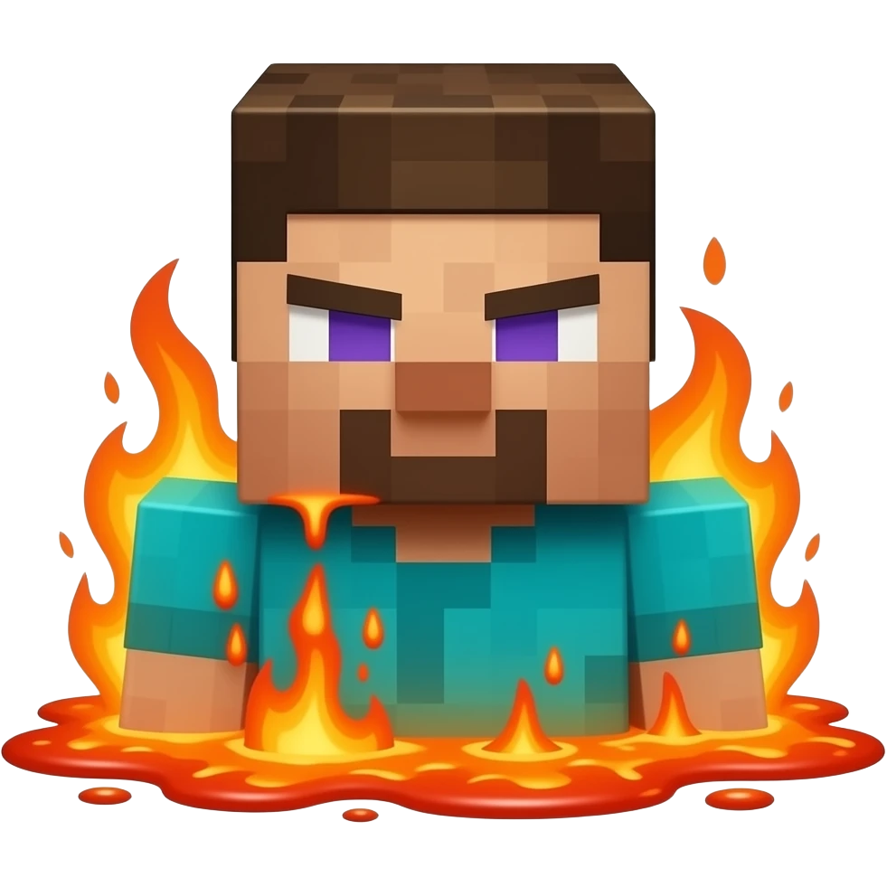 YouTuber LAkiYT's Minecraft skin dies in lava emoji