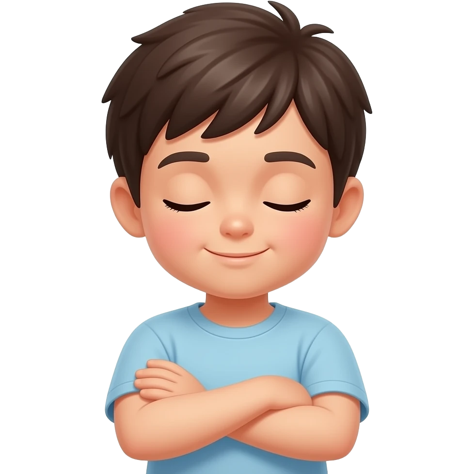 child eyes closed with folded arms emoji