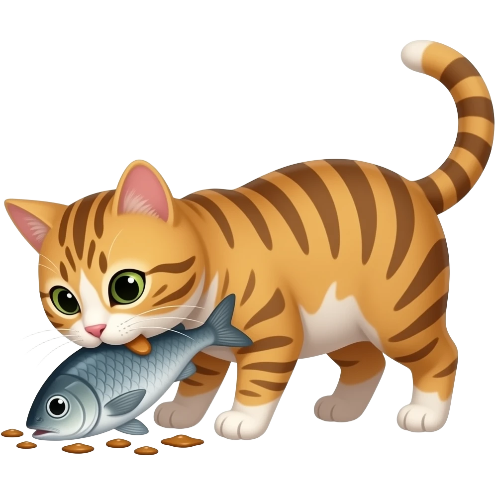Cat Eating Fish emoji