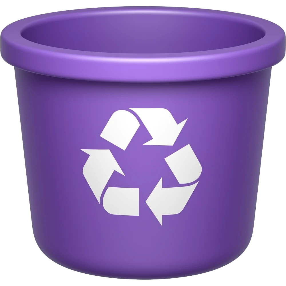 violet purple recycle bin empty emoji