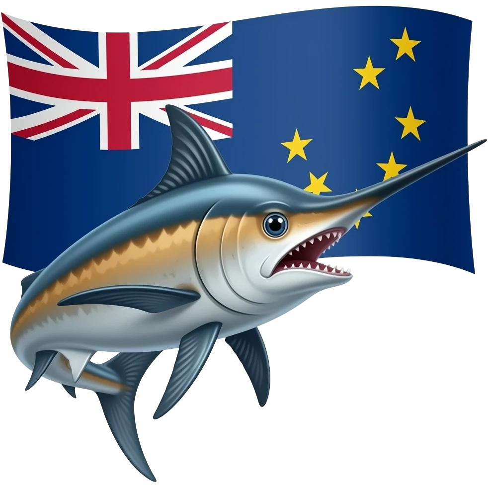 Marlin looking right with 🇹🇰 flag behind emoji