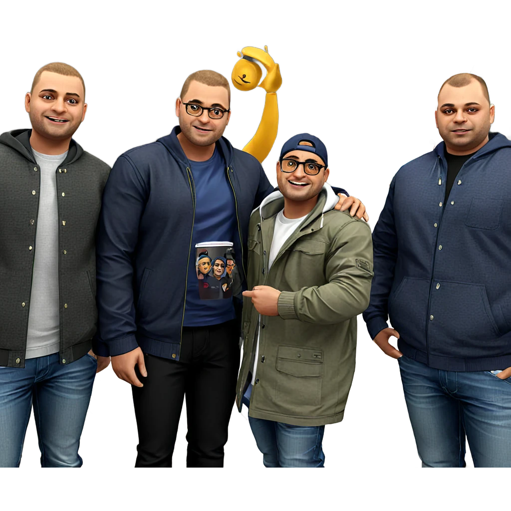 boys in stylish casual wear emoji