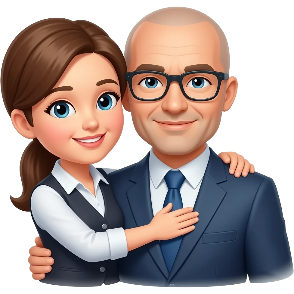 Secretair entrzind d embrasser un chauve emoji