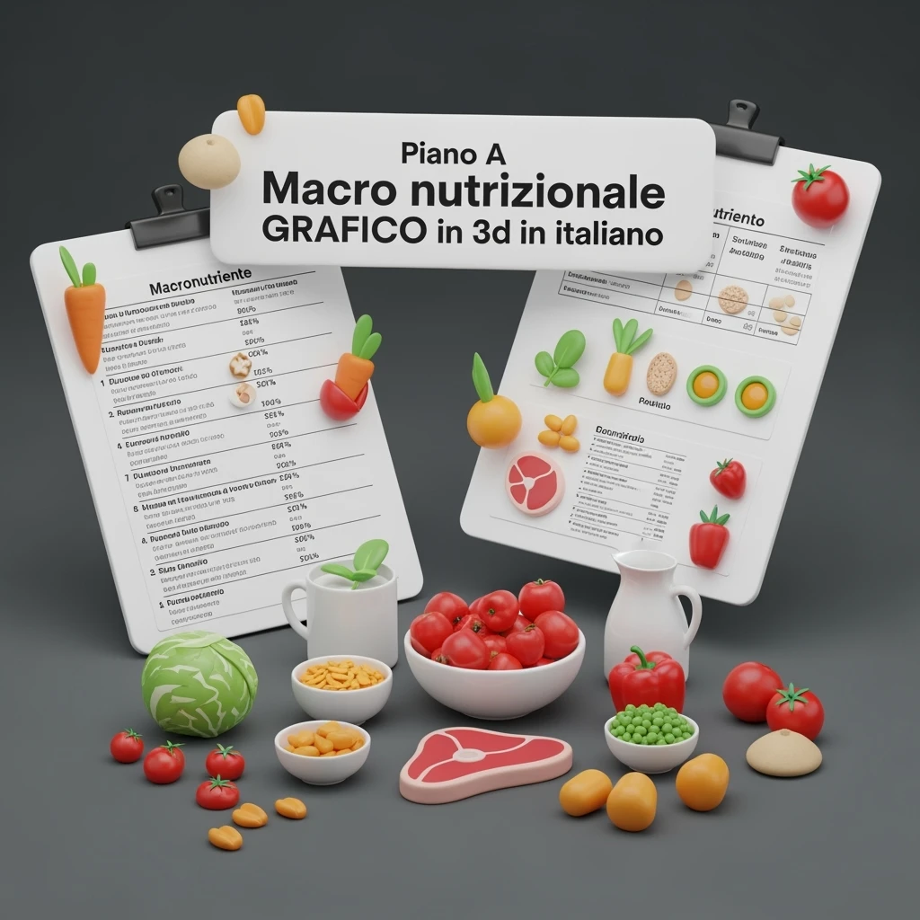 Piano A Macro nutrizionale GRAFICO in 3d in italiano emoji