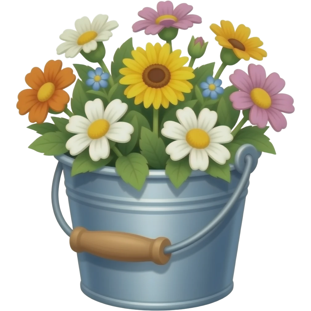 Bucket of flowers emoji
