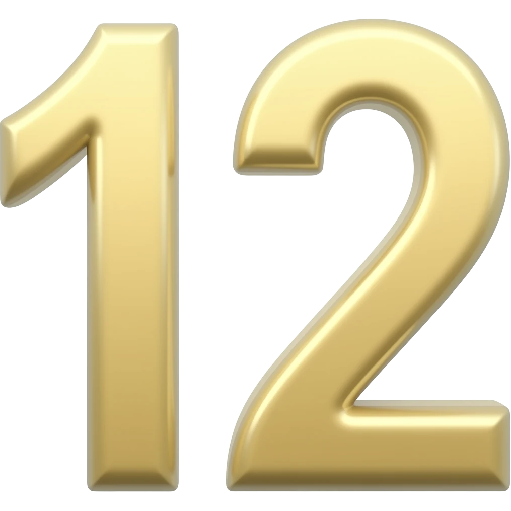 Create an emoji with number 12 in a classic way just like other numbers emoji