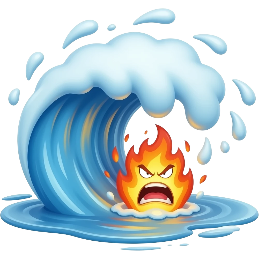 wave of magic and rage splashing together emoji