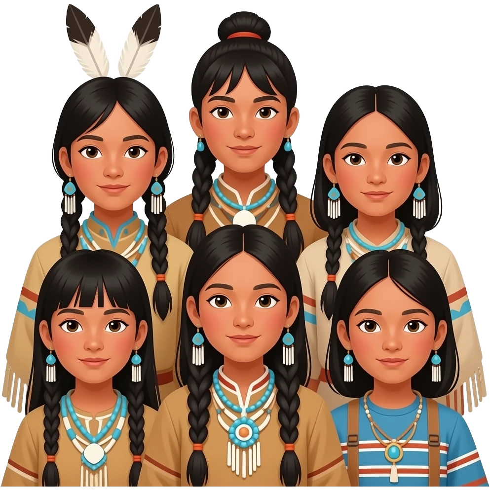 native american children group emoji