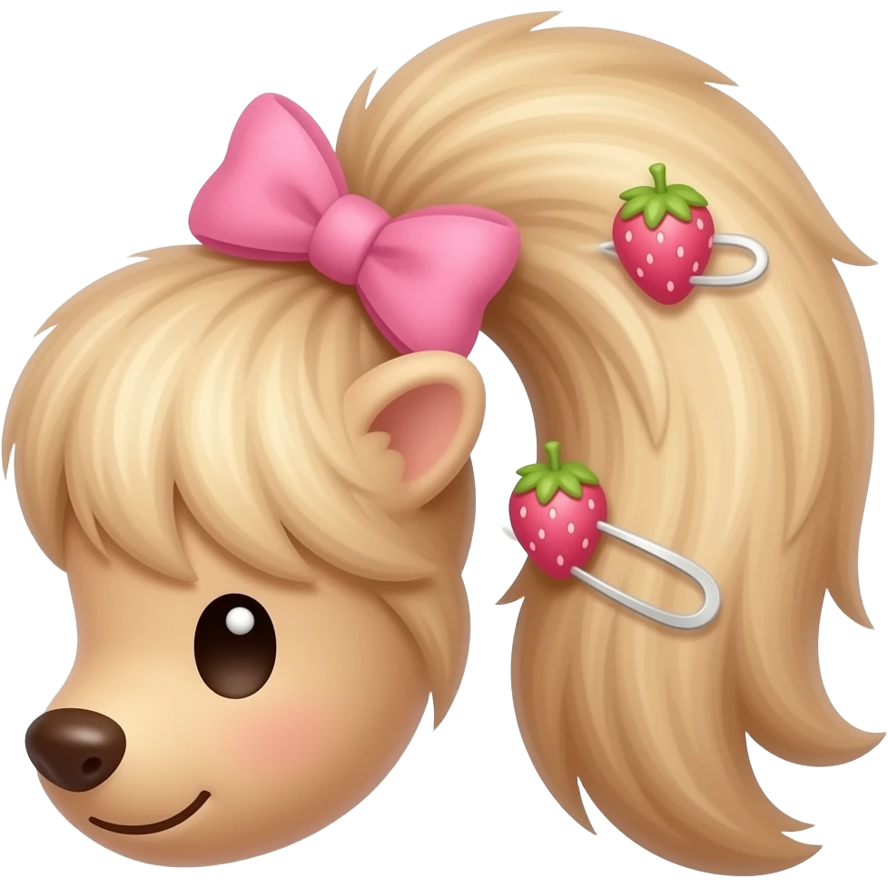 cute whisk with pink bow and strawberry clip emoji