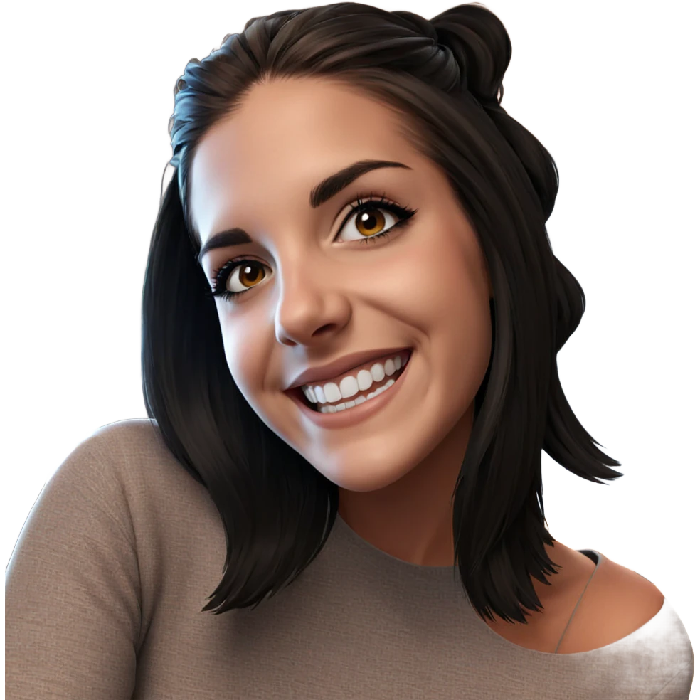 smiling girl looking at viewer emoji