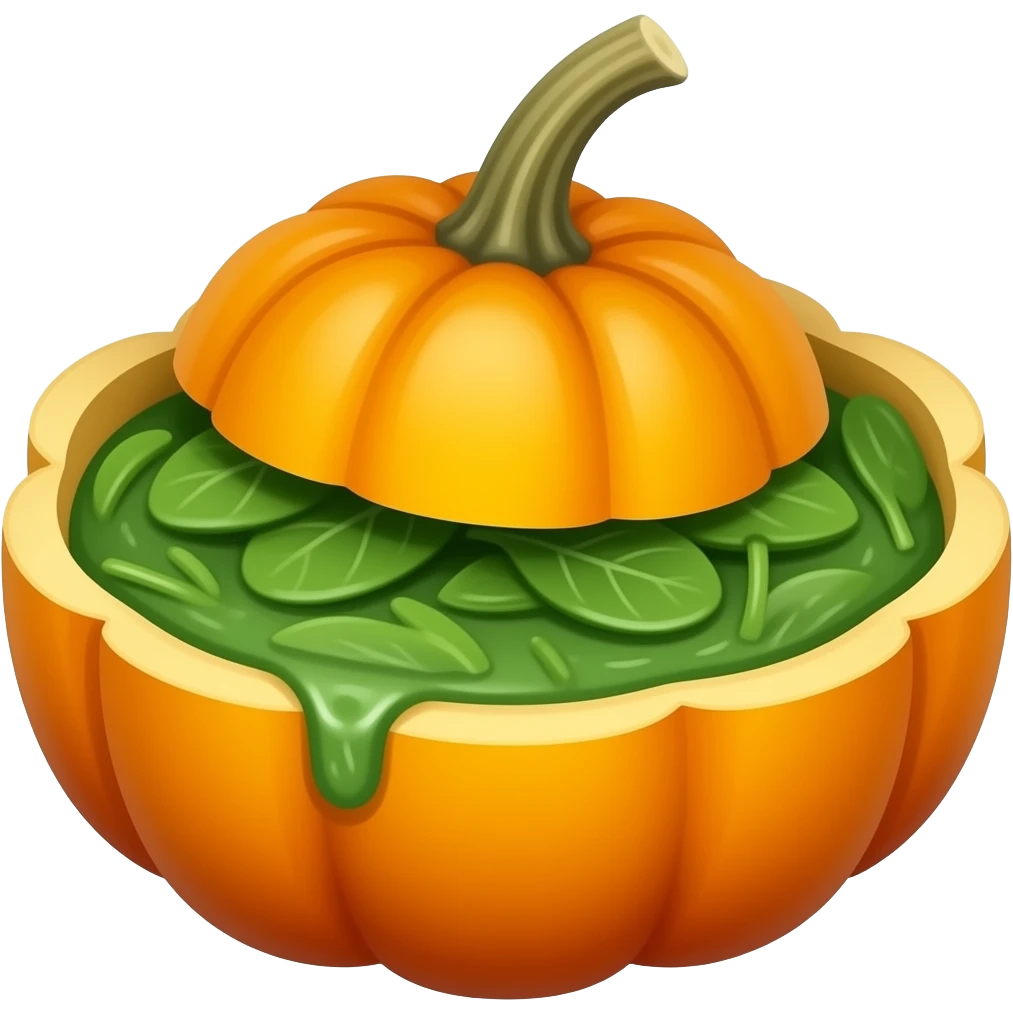 Pumpkin spinach emoji