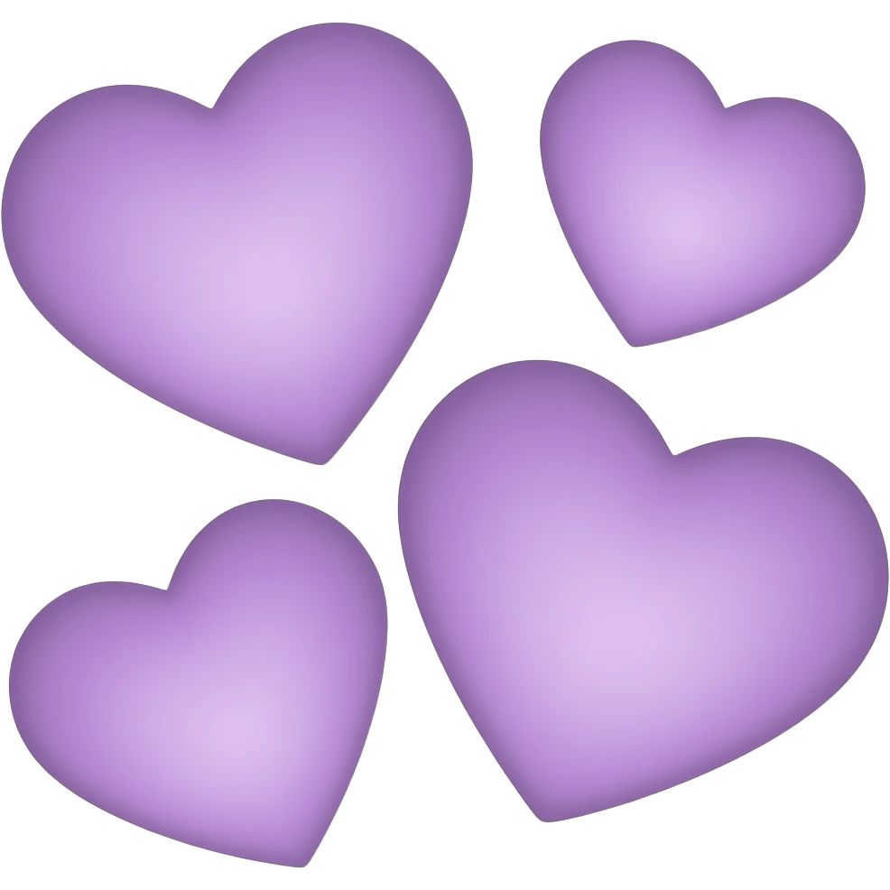 alguns corações roxos emoji