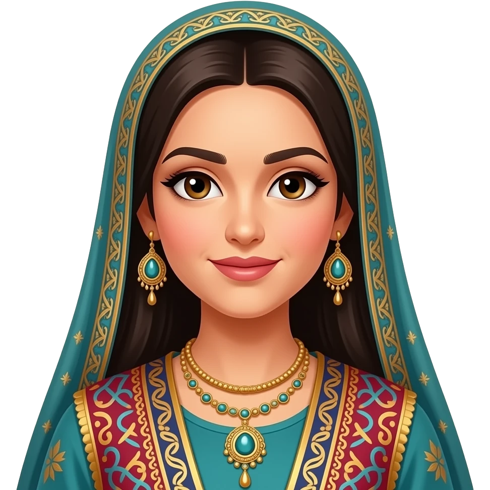 traditional Persian  woman , vibrant emoji