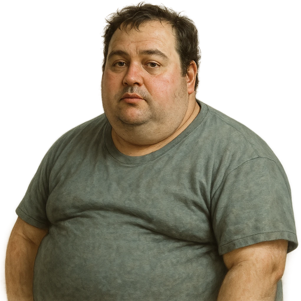 persona gorda, estilo realista emoji