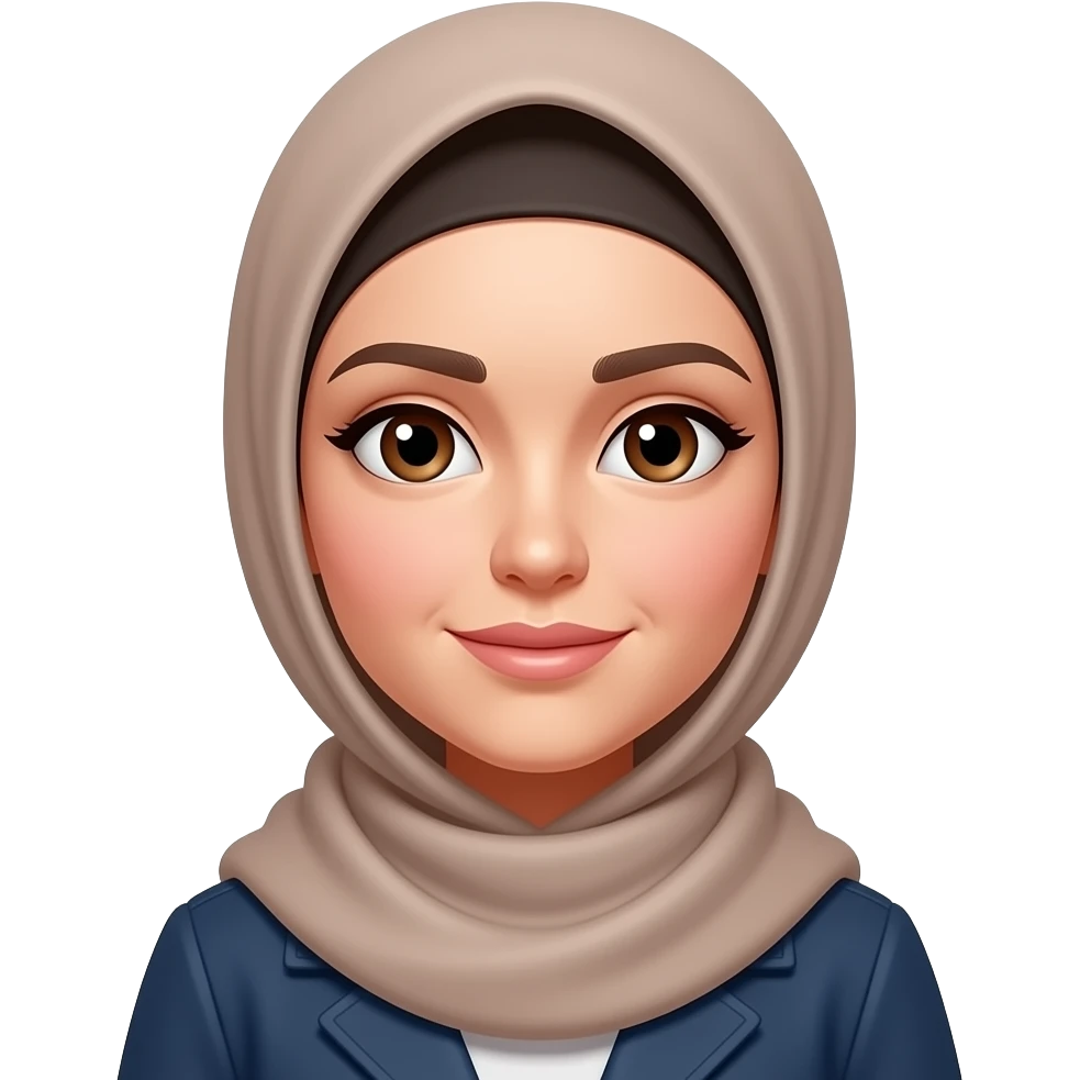 başörtülü,35 yaş,kumral,kahverengi gözlü bir kadın çiz emoji