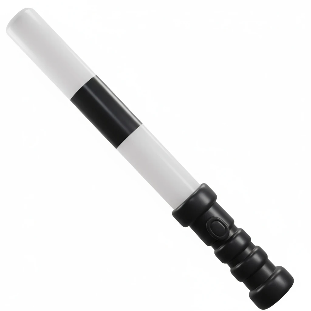 Используя слегка мультяшную, но при этом объемную стилистику cгенерируй жезл ДПС, прозрачный фон emoji