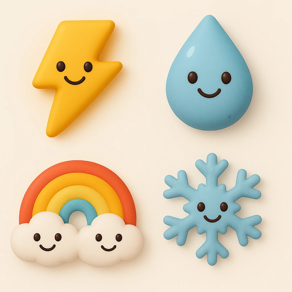 make four emojis in same style emoji