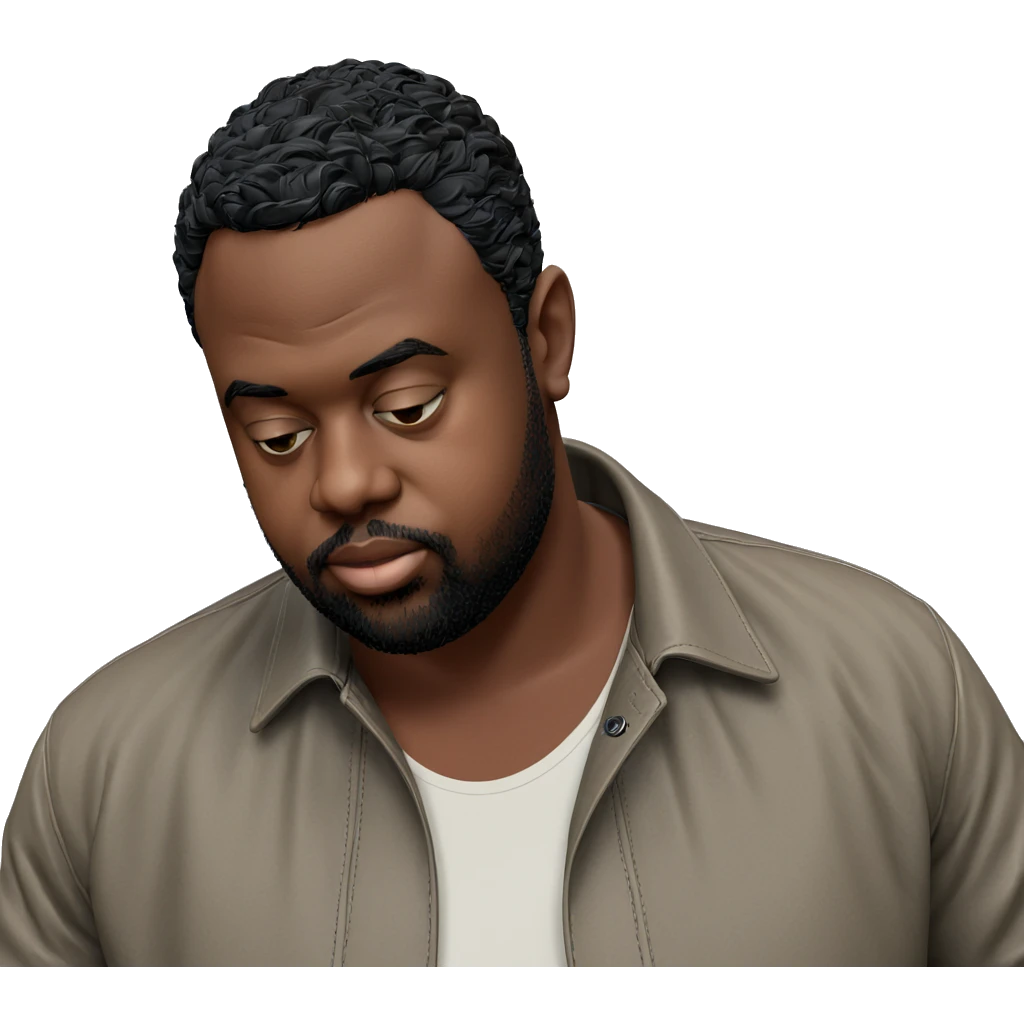 dark-skinned male in jacket emoji