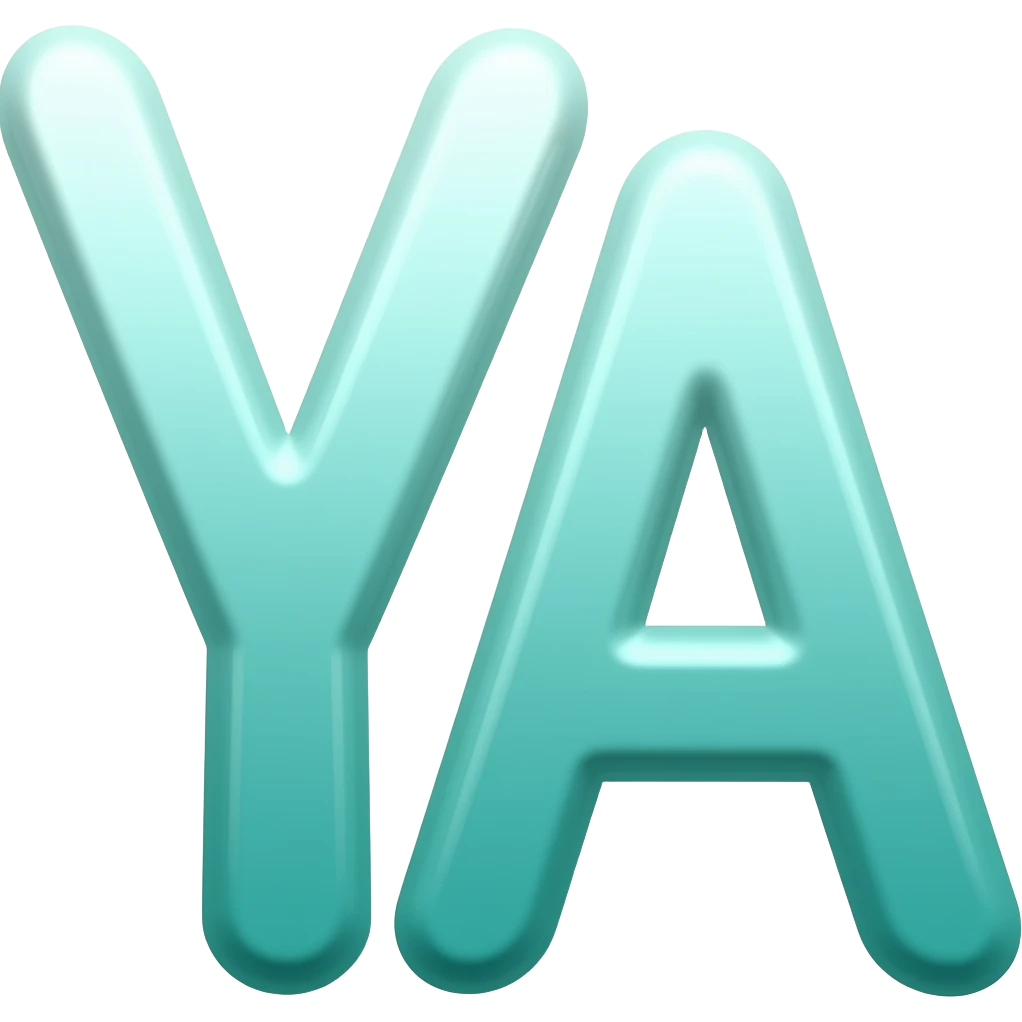 clean YA letters in a bright single color emoji