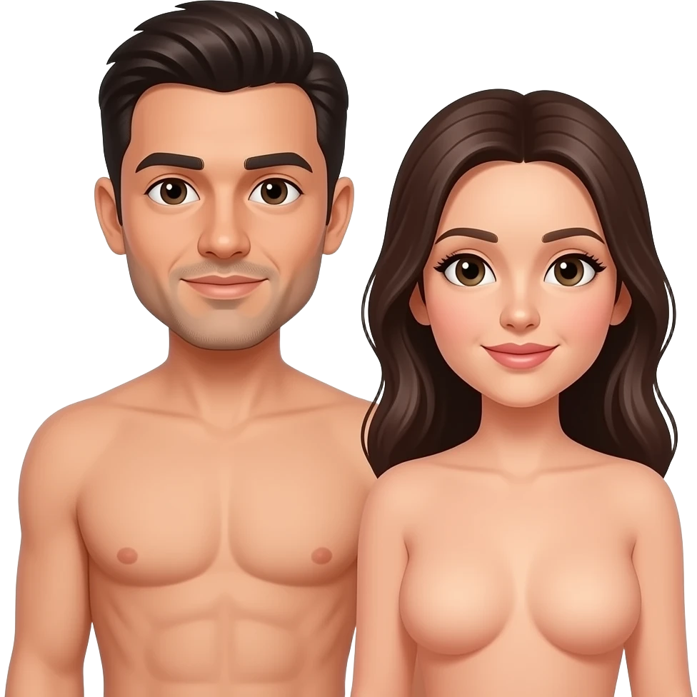 Sherek e uma mulher ao seu lado pelados emoji