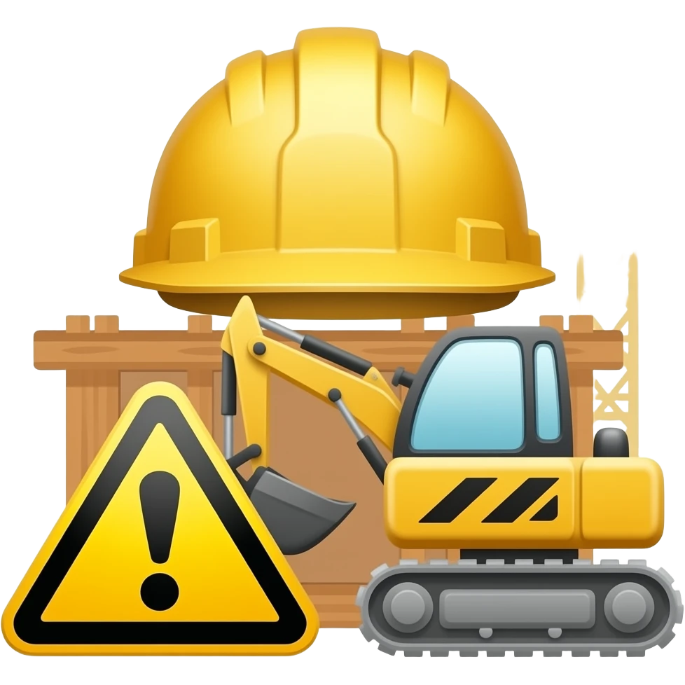Notic emojis for construction site: -Professional safety icon style, no cartoon, no cute style emoji