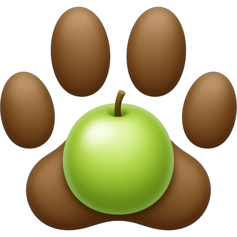 Little paw print with grape emoji