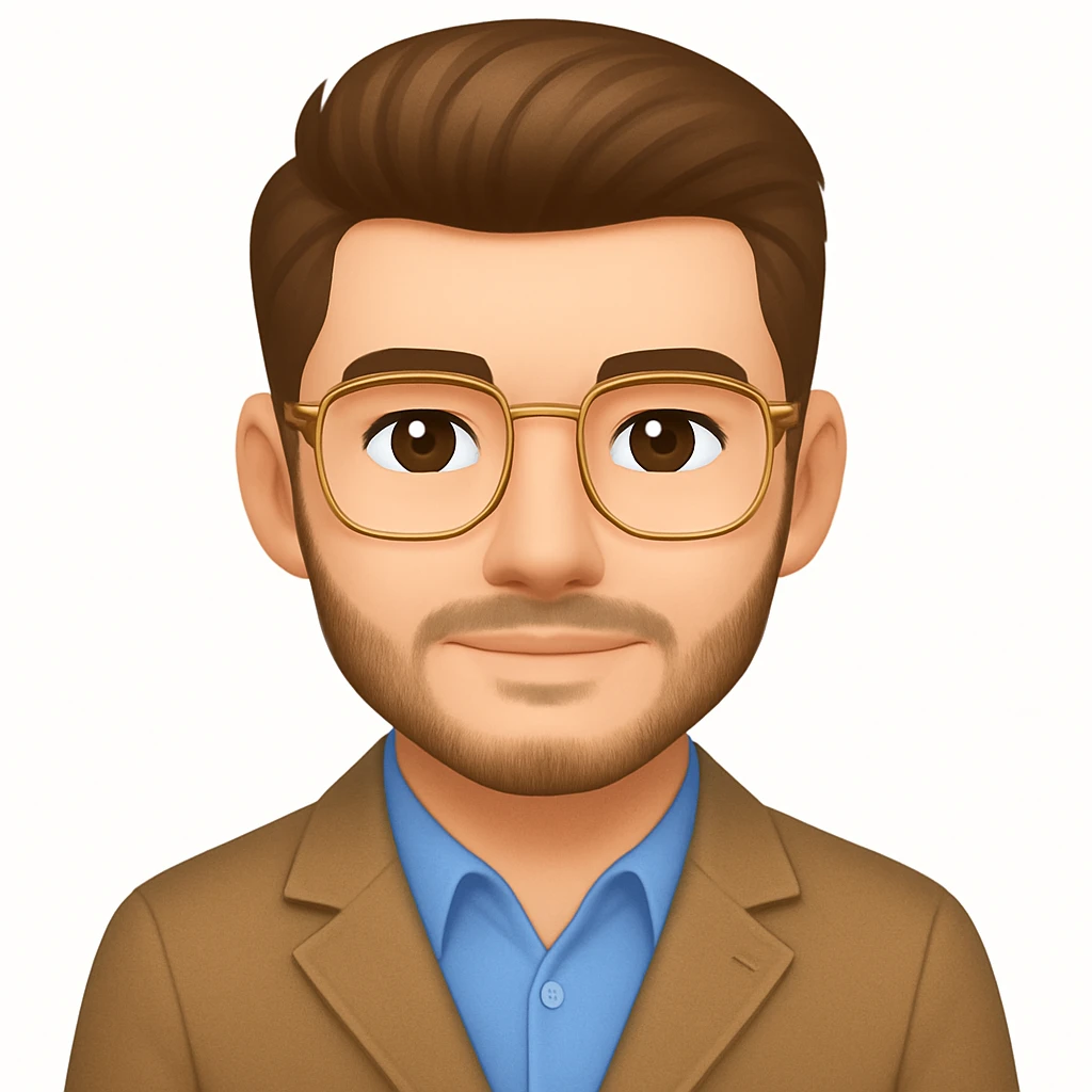 turn the second man in emoji style of the 1st image, match the facial features and clothes and pose emoji
