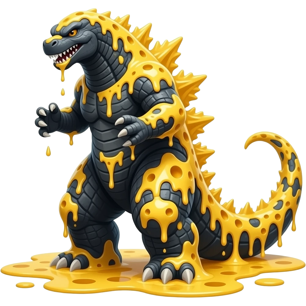 Create a toxic his body toxic cheese liquid godzilla  more  toxic liquid emoji