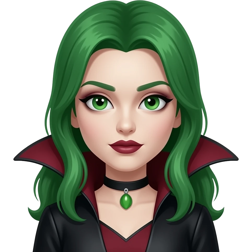 green hair women Vampire emoji