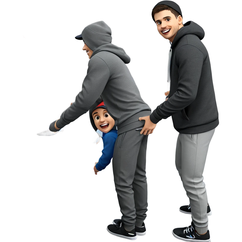 boys in hoodies with hats emoji