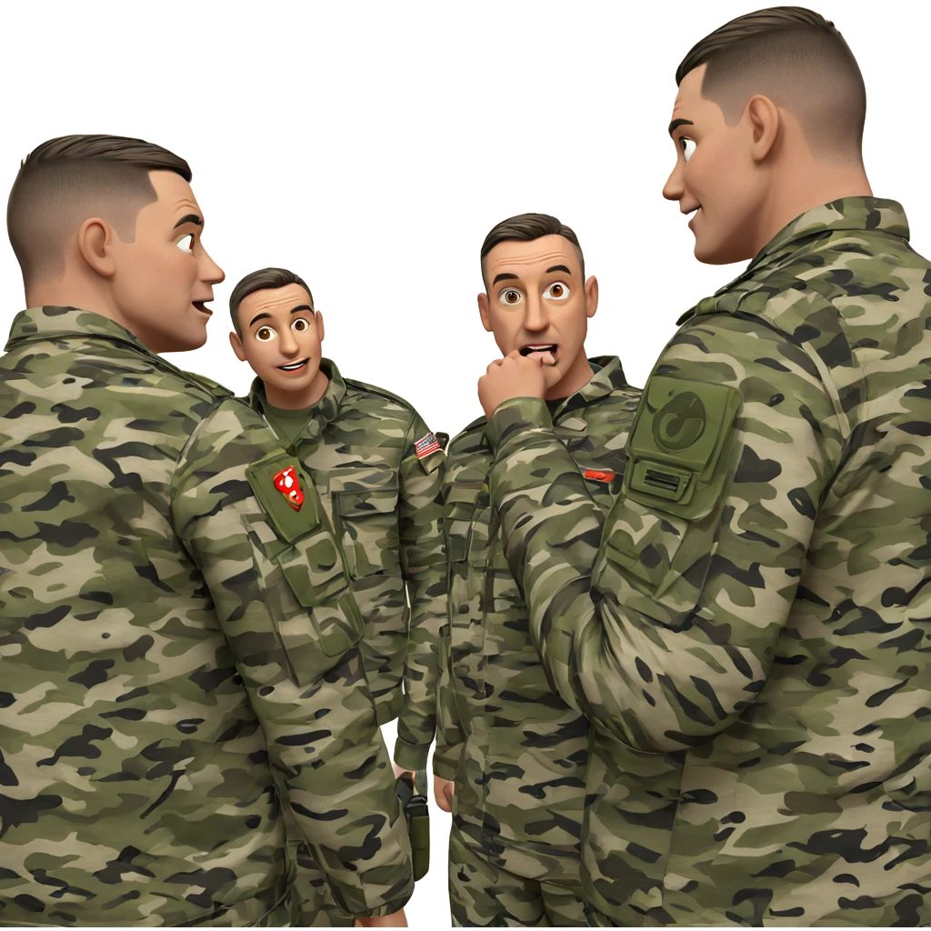 military boys in camouflage uniforms emoji