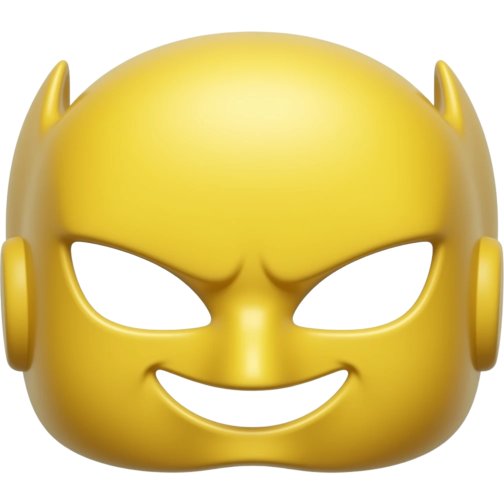 Superhero mask yellow smiely emoji