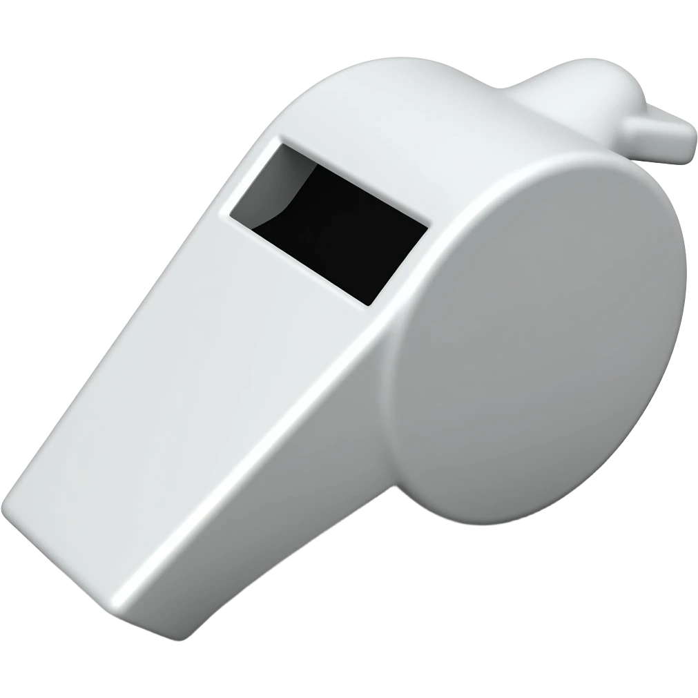 Create a emoji of whistle in white and black facing right to left format emoji