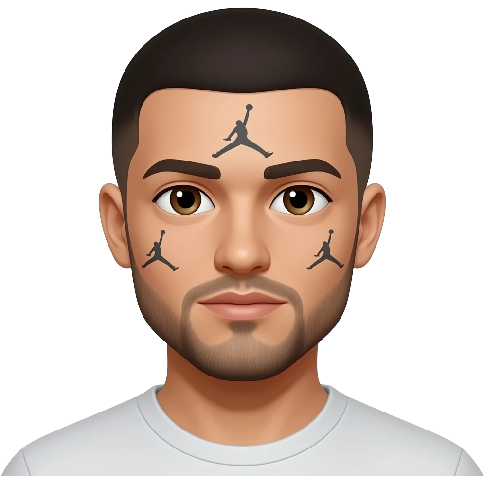 Jordan Tattoo on face emoji emoji