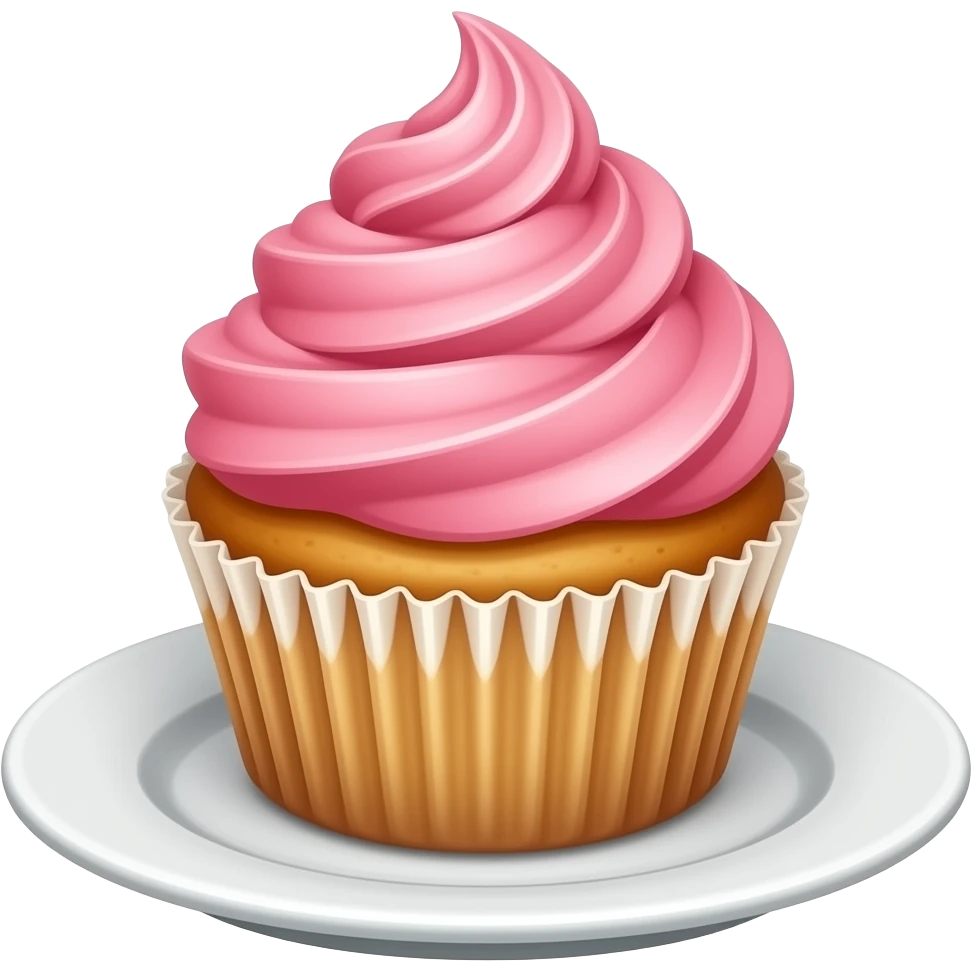 Cupcake with pink icing emoji