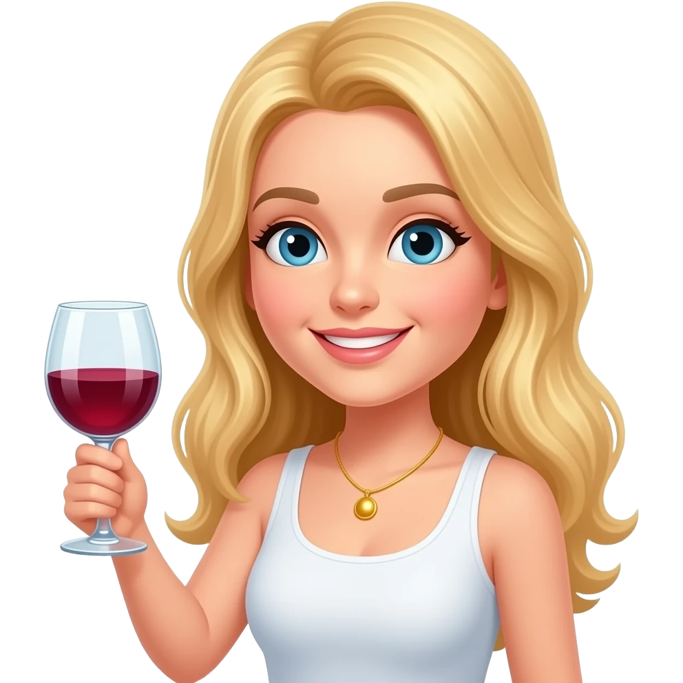 blonde gal toasting emoji
