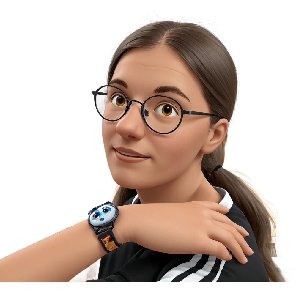 girl with glasses indoors emoji