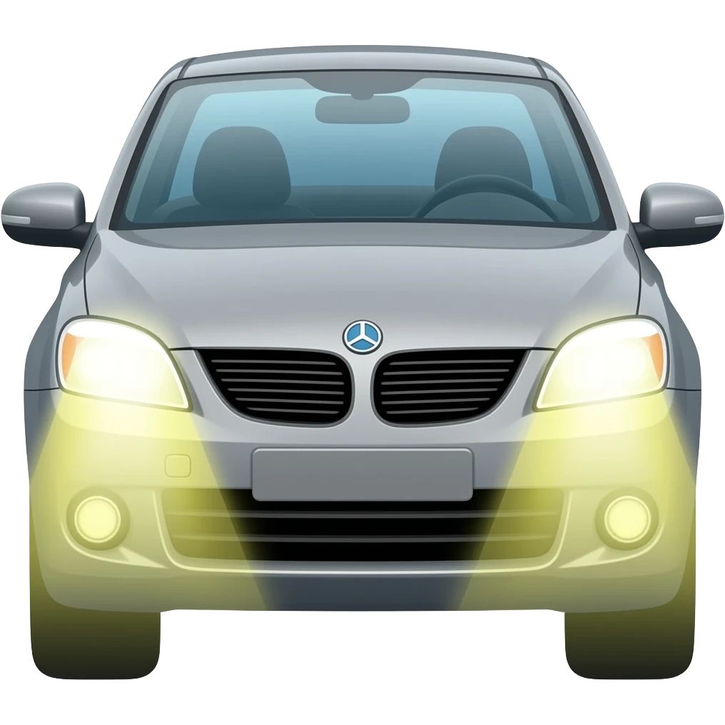 Car flashing its high beams emoji