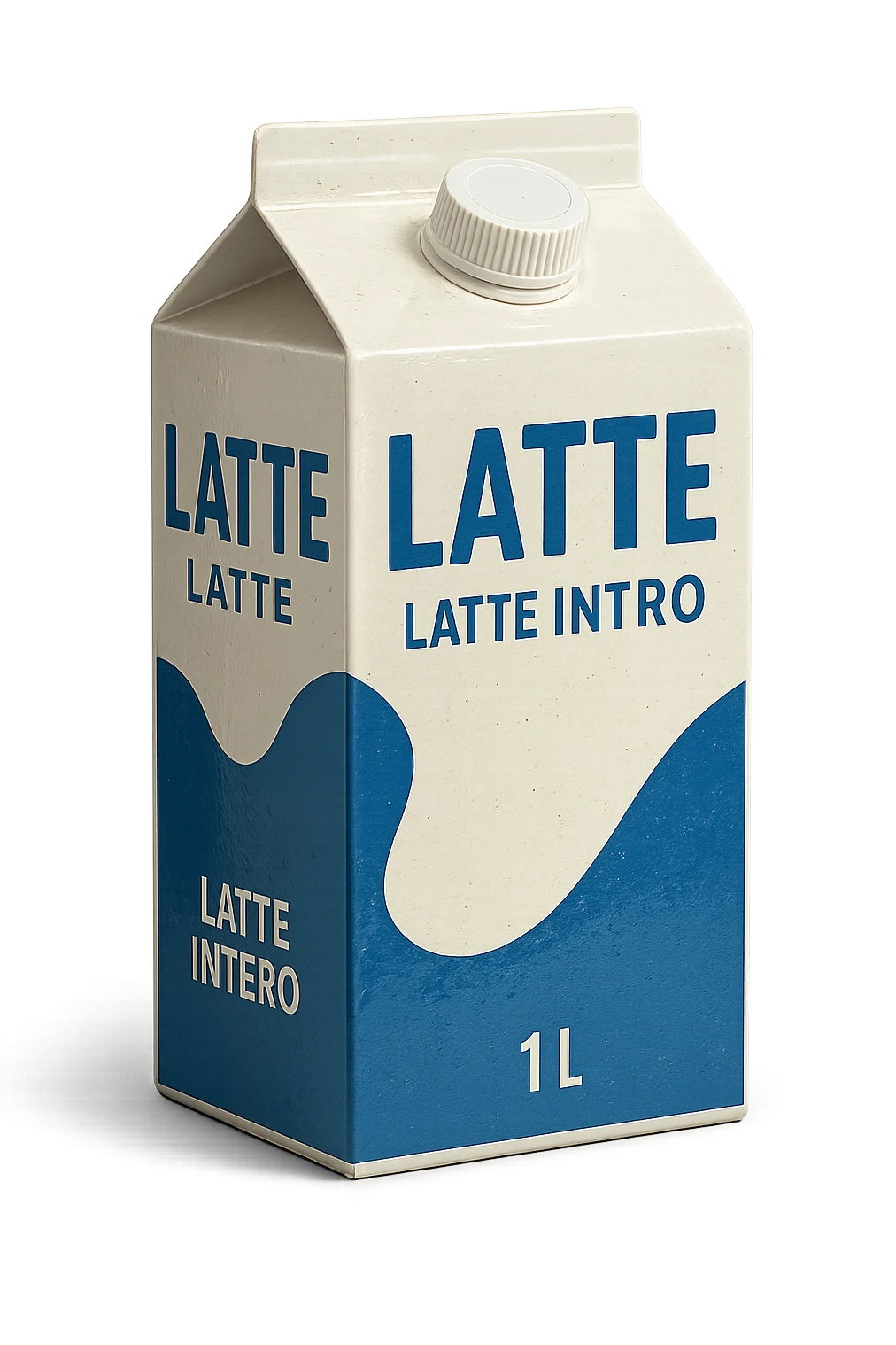 scatola di latte realistica IN ITALIANO, iperrealistico 4k emoji