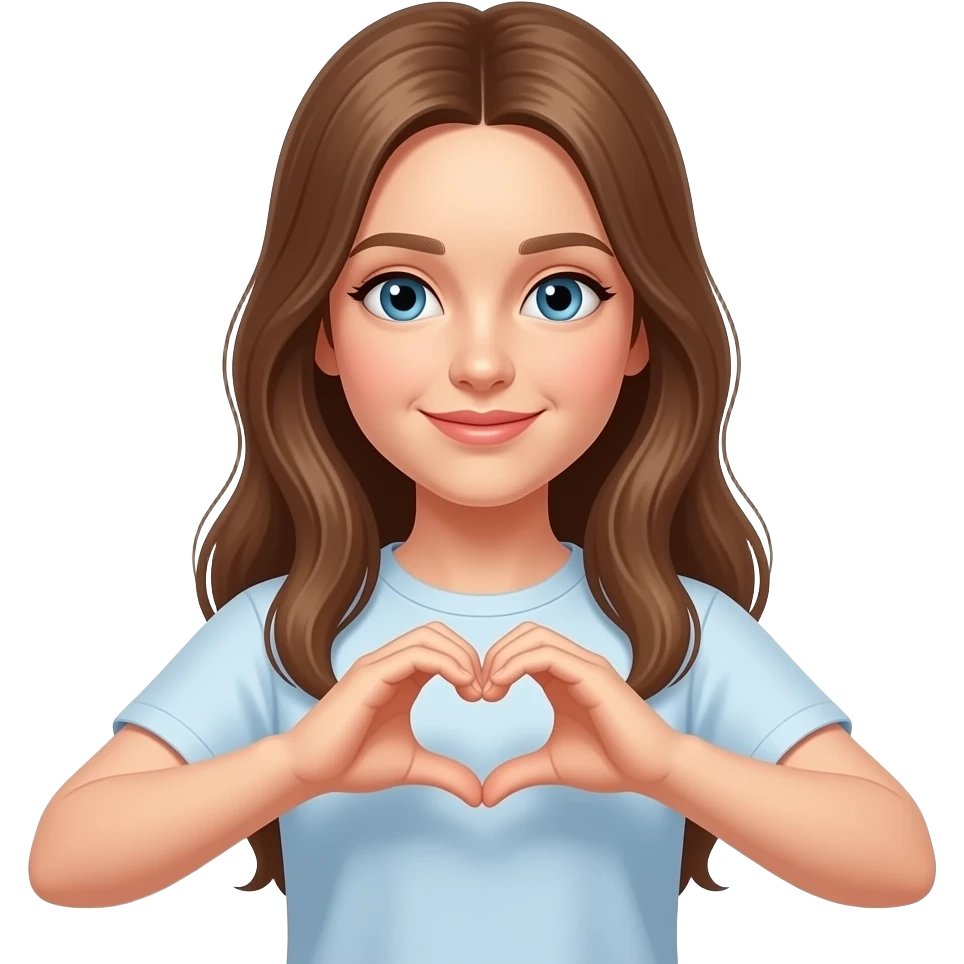 русская молодая девушка показывает сердечко emoji