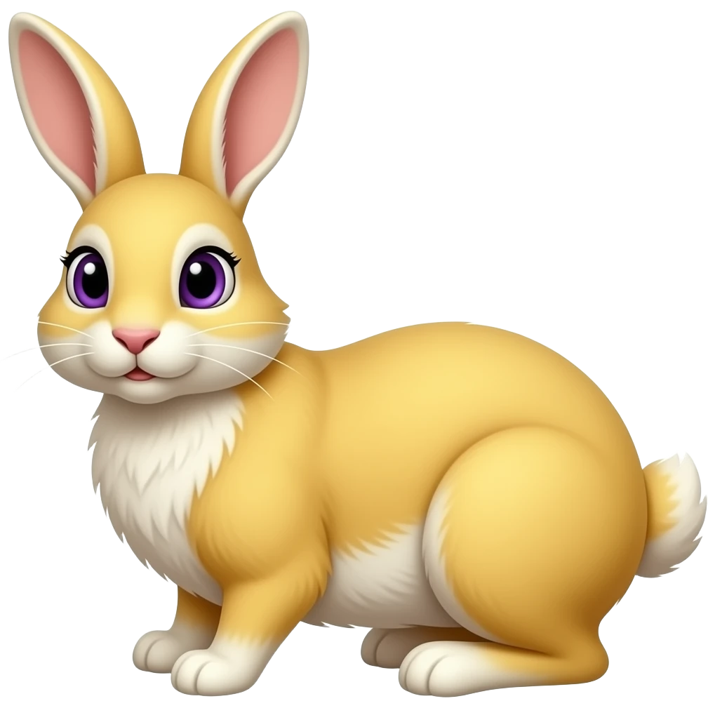 Purple rabbit eyes yellow emoji